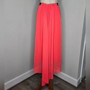 NWT Armani Exchange Coral Red Assymetric Skirt sz 10
